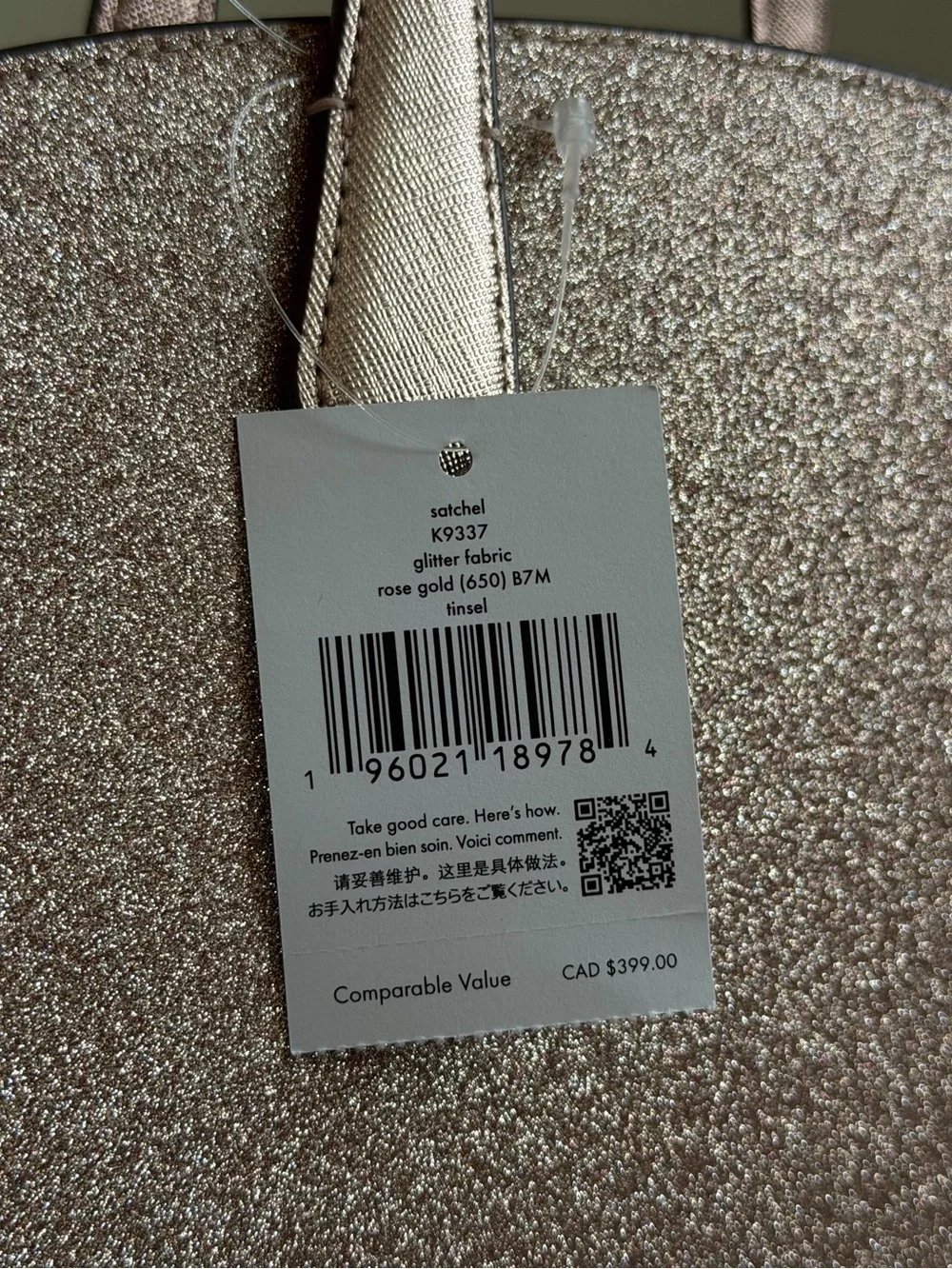 BRAND NEW Kate Spade Rose Gold Purse w/ crossbody strap